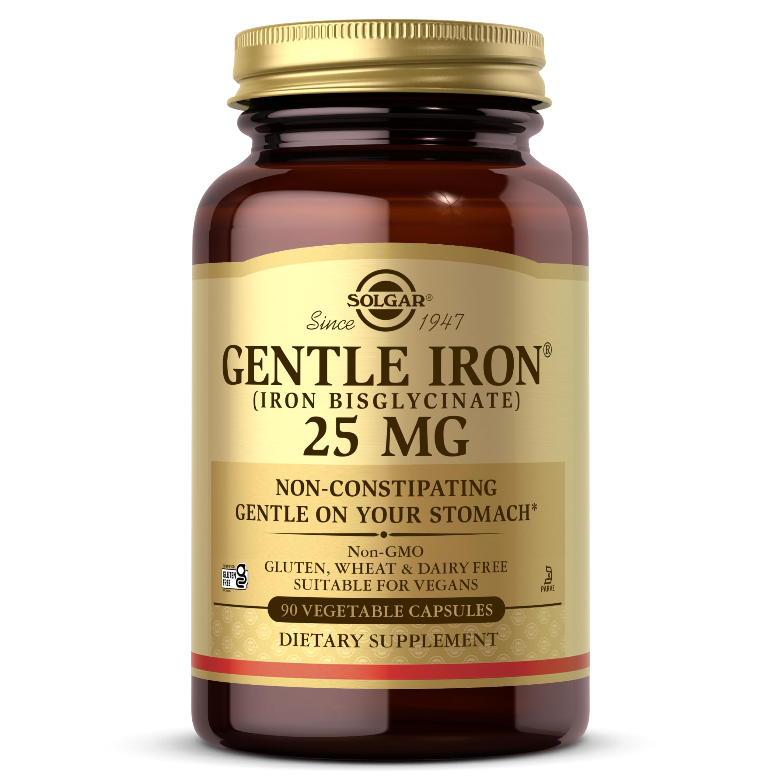 Solgar Gentle Iron, 180 Vegetable Capsules, Red Blood Cell Supplement