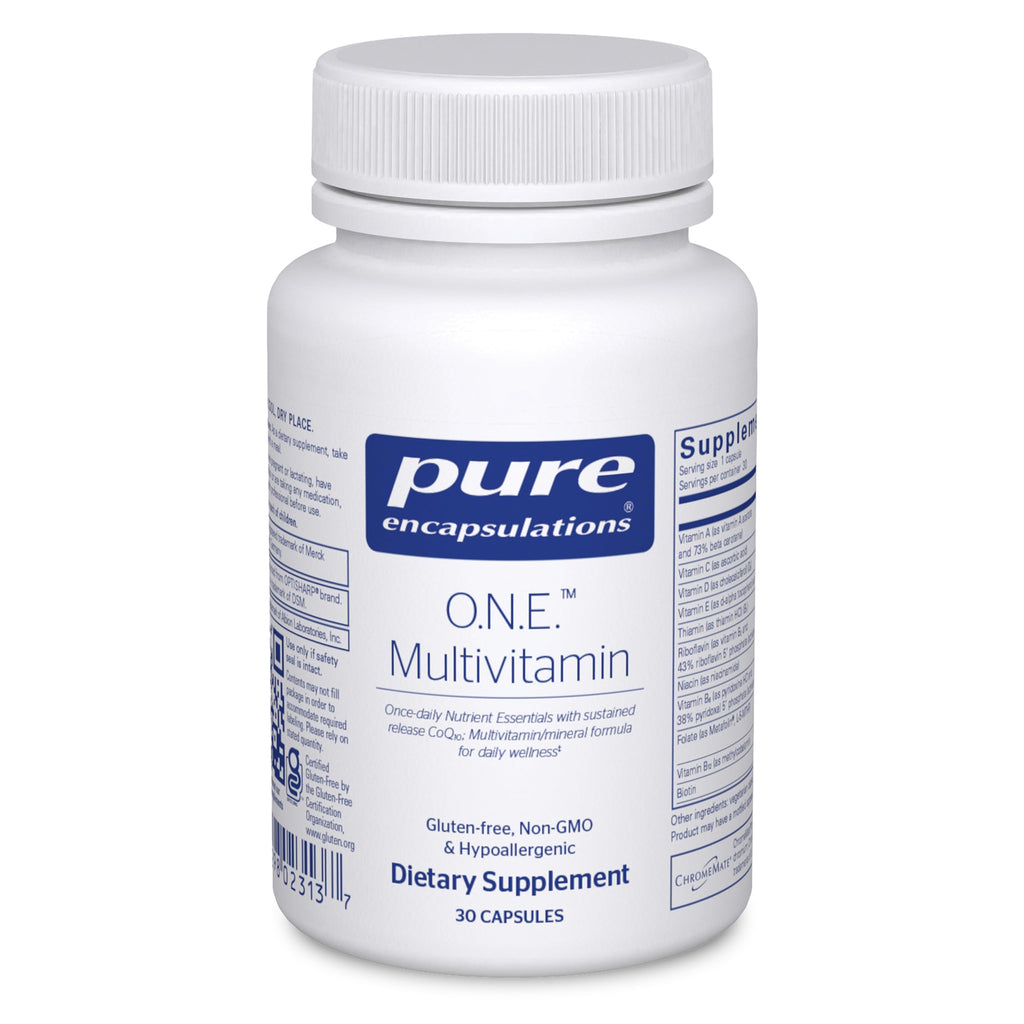 Pure Encapsulations O.N.E. Multivitamin, 60 Capsules | Once Daily Multivitamin with Antioxidant Complex Metafolin, CoQ10, and Lutein to Support Vision, Cognitive Function*