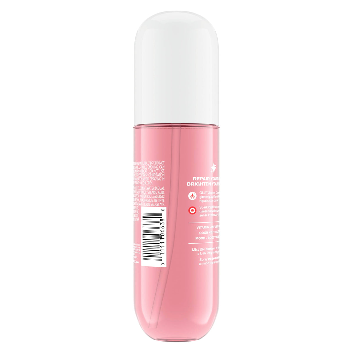 OLLY Bright Body Mist with Caffeine & Vitamin C- Juicy Citrus Scent, 5 oz