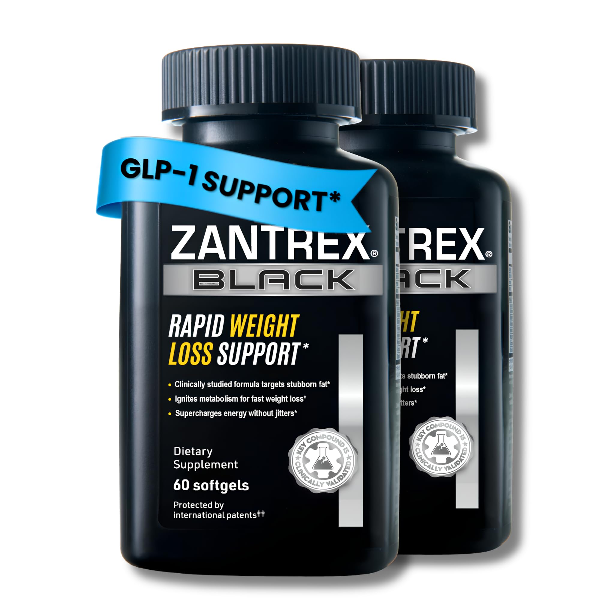 Zantrex Black – Naturally Boost GLP-1 & Metabolism Support | Thermogenic Energy, Weight Management Formula | 60 Pills