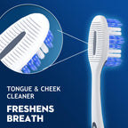Medium Toothbrushes for Adults with Tongue Cleaner, Utilizing whitening Spiral Wave Brush bristles, it Effectively Cleans Coffee, Tea, and Smoke Stains, Gentle Rounded Tips（6 Pack）