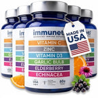Immuneti Advanced Immune Support – Doctor Formulated 6-in-1 Daily Immunity Supplement – Made in USA – With Vitamin C, D3, Zinc, Elderberry, Garlic & Echinacea - Vital Nutrients & Antioxidants (2)