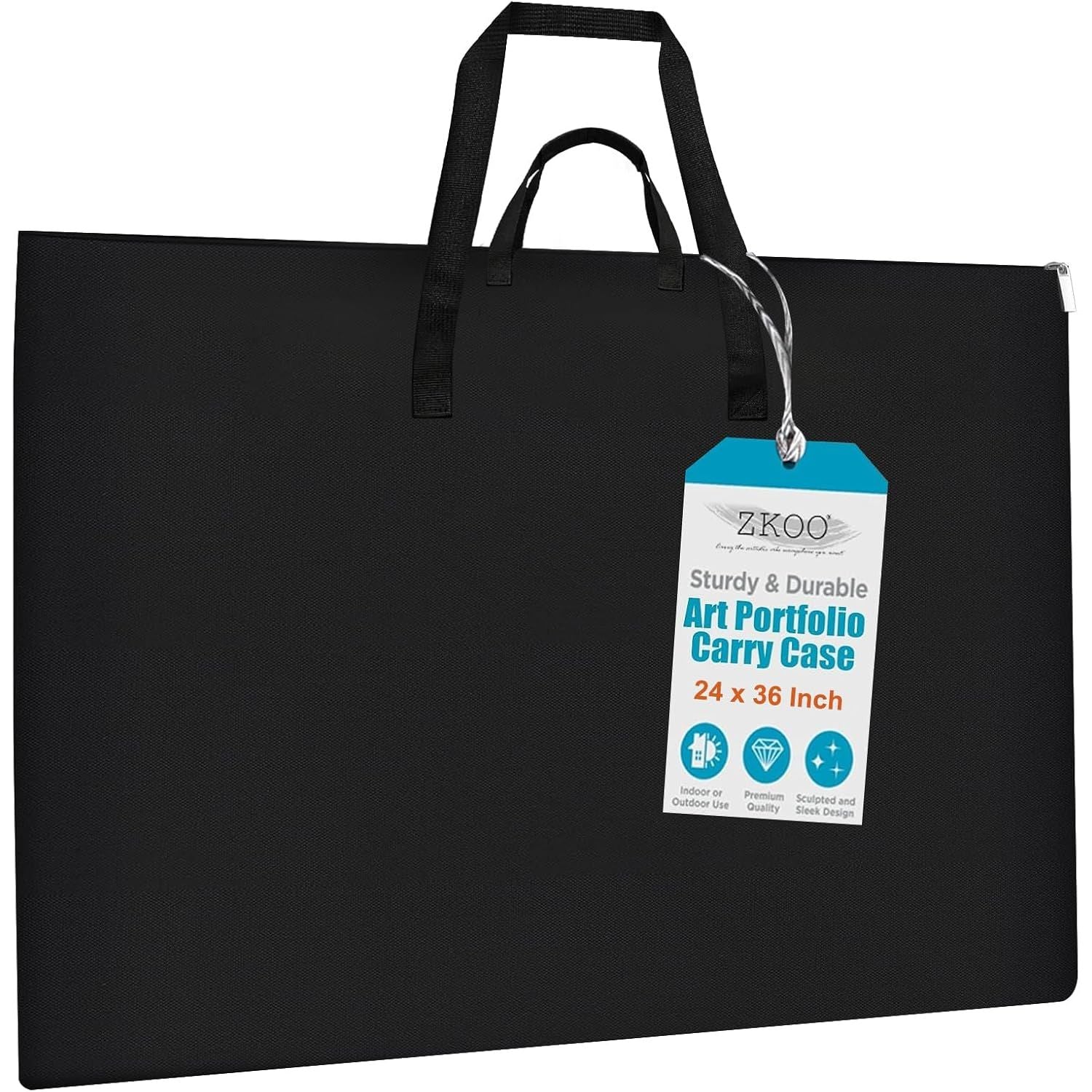 Buy now ZKOO Large Size Art Portfolio Bag, Light Weight Art Canvas Portfolio Case with Nylon Shoulder Strap, Carrying Storage Case for Artwork, Poster, Sketching, and Drawing (Compatible 24 * 36 Inch-Black) at indiglob india