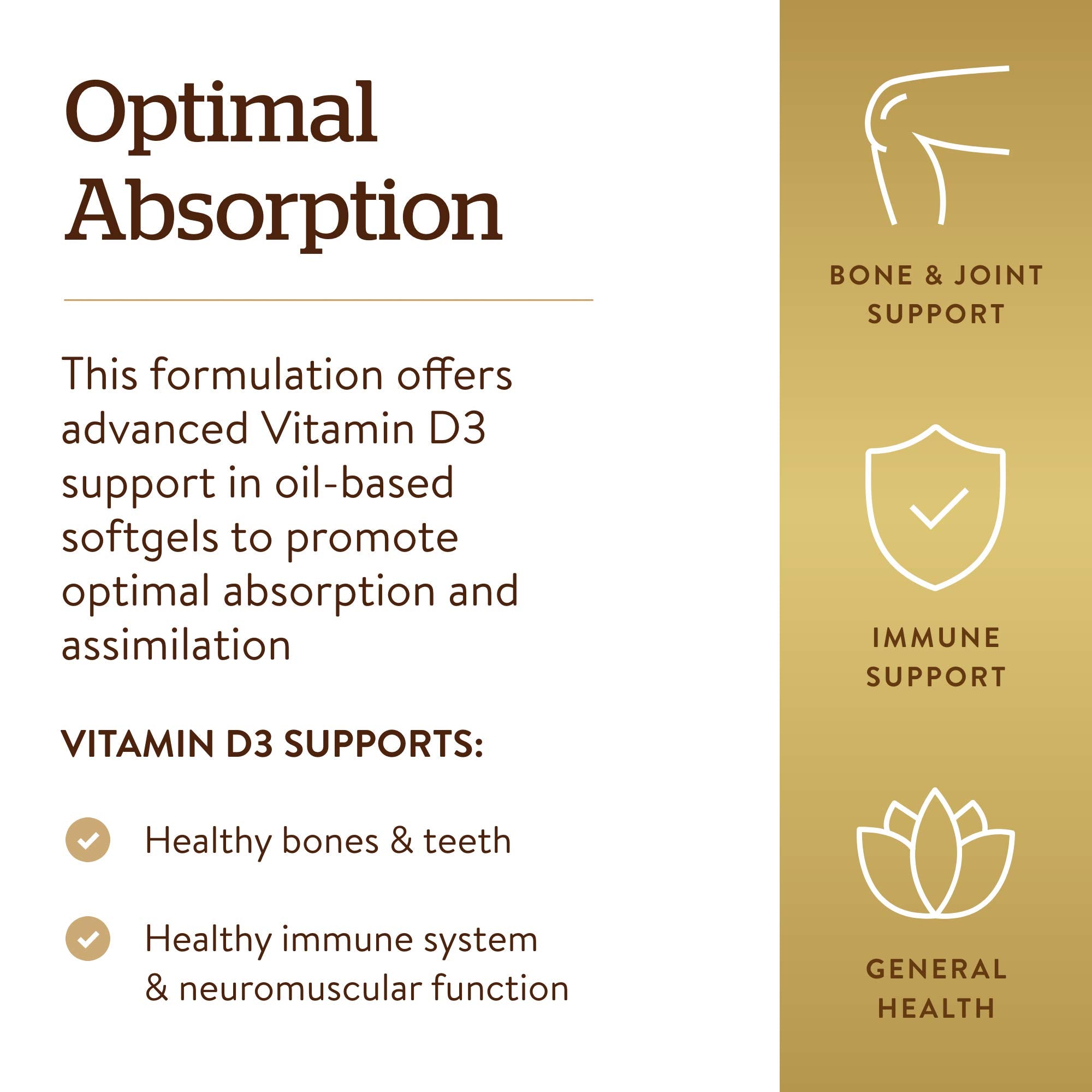 Solgar Vitamin D3 (Cholecalciferol) 25 MCG (1000 IU), 250 Servings | Helps Maintain Healthy Bones & Teeth, Immune System Support, Non-GMO, Gluten Free, Dairy Free - 250 Softgels