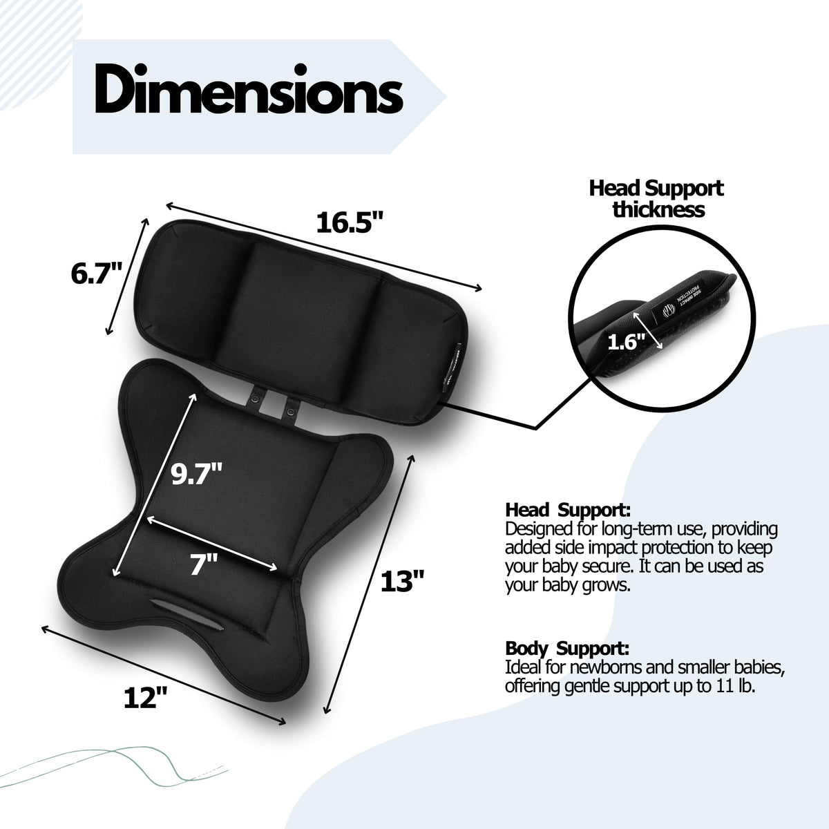 Infant Car Seat Insert Compatible with Doona, Newborn Insert & Head Support