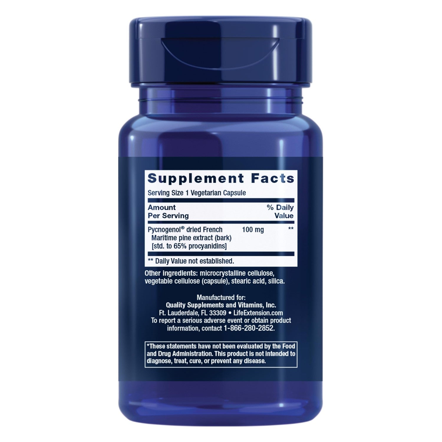 Life Extension Pycnogenol French Maritime Pine Bark Extract, 60 Capsules | Scientifically Studied Formula Supports Healthy Aging & Vascular Health, Non-GMO, Gluten-Free & Vegetarian