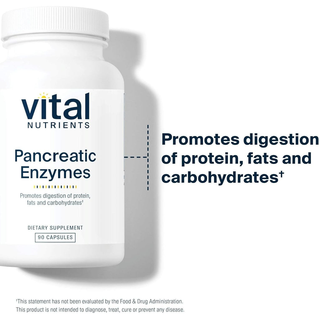 Buy now Vital Nutrients Pancreatic Enzymes 1000mg (Full Strength) | Pancreatin Digestion Supplement with Protease, Amylase & Lipase | Digestive Enzymes | Gluten, Dairy, and Soy Free | 90 Capsules at indiglob india