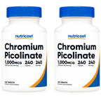 Nutricost Chromium 1000mcg, 240 Tablets - Gluten Free, Non-GMO (Pack of 2)