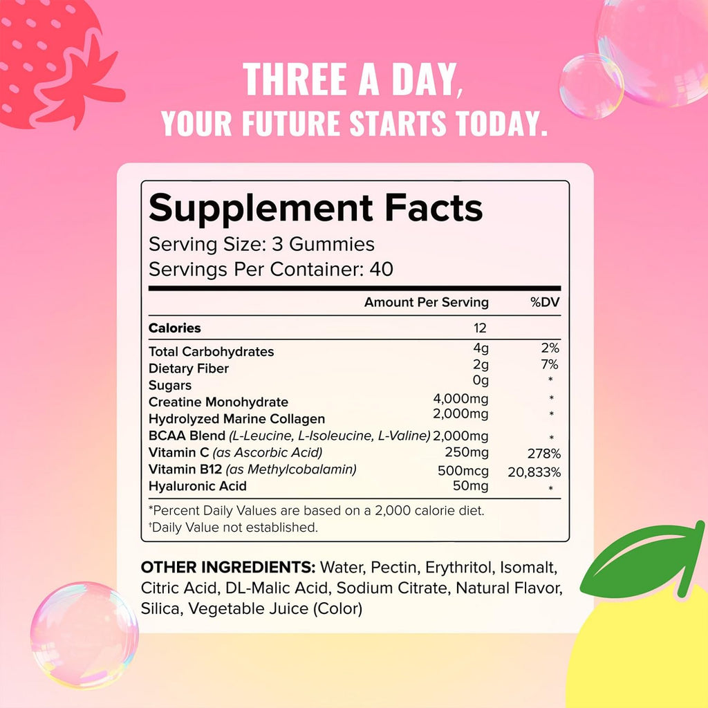 Creatine for Women | + Collagen + BCAAs + Hyaluronic Acid + Vitamin C & B12
