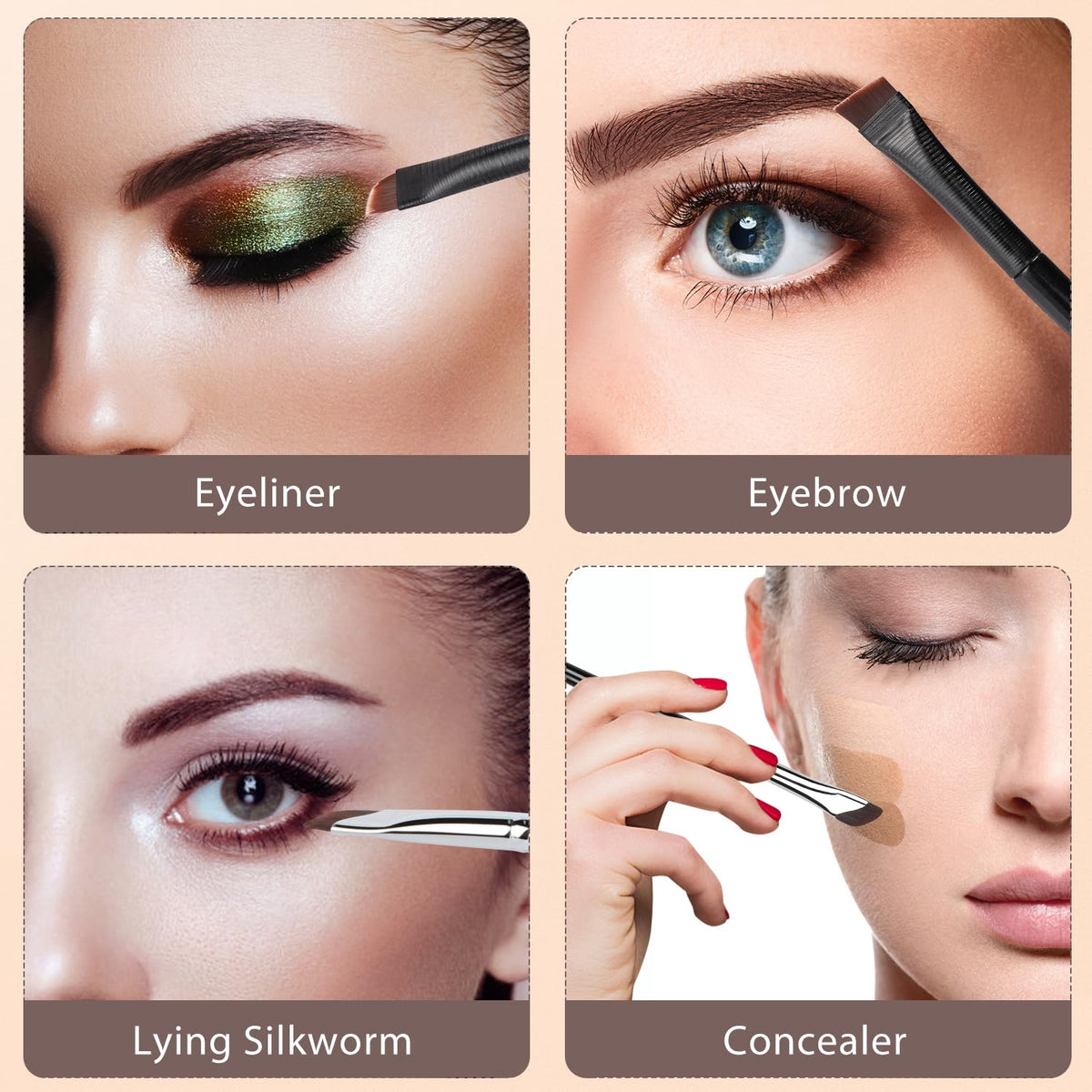 Etercycle 5-Piece Set Eyeliner Brushes for Precision Makeup Application