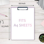 4-Pack Plastic Clipboards, Assorted Colors Clipoard with Low Profile Clip, Clip Boards for Students, Teachers, Doctors, Nurses, 12.3 x 8.8 Inch