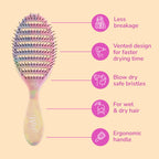 Buy now Wet Brush Speed Dry Hair Brush - Stripes (Color Wash) - Vented Design and Ultra Soft HeatFlex Bristles Are Blow Dry Safe With Ergonomic Handle Manages Tangle and Uncontrollable Hair - Pain-Free at indiglob india