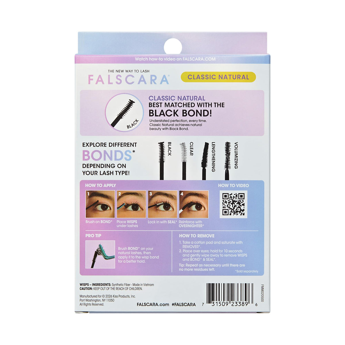 Falscara, False Eyelashes, Lash Clusters, 'Classic Natural', 8mm-16mm, Includes 50 Wisps, Contact Lens Friendly, Easy to Apply, Reusable Lash Clusters