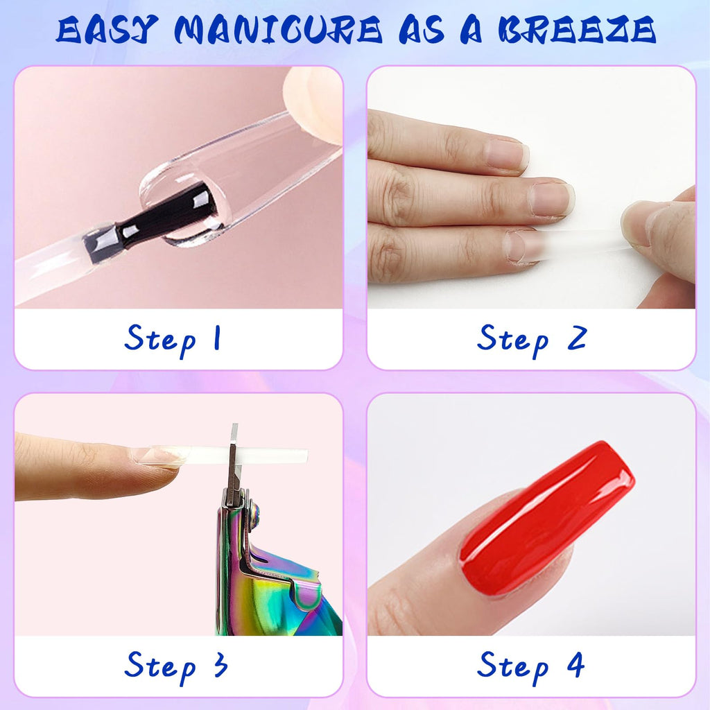 Acrylic Nail Cutter with Magnet Sizer & Length Measurement,Adjustable Stainless Nail Trimmer for Salon Home Nail Art, Professional Nail Clippers for Precise Manicures (Rainbow)