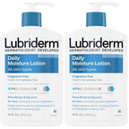 Lubriderm Fragrance Free Daily Moisture Lotion + Pro-Ceramide, Shea Butter & Glycerin, Face, Hand & Body Lotion for Sensitive Skin, Hydrating for Healthier-Looking Skin, 16 fl. Oz (Pack of 3)