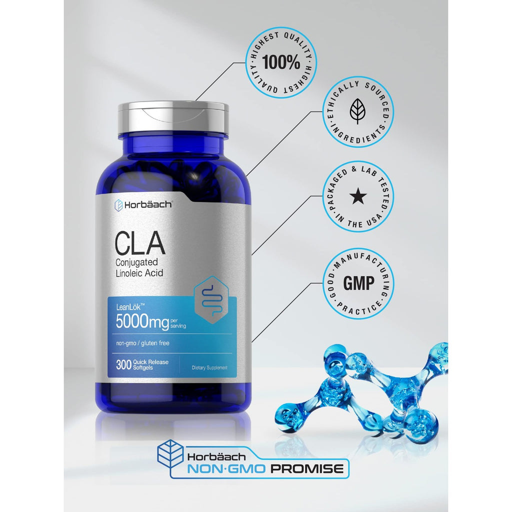 Horbäach CLA Supplement | 300 Softgel Pills | Maximum Potency