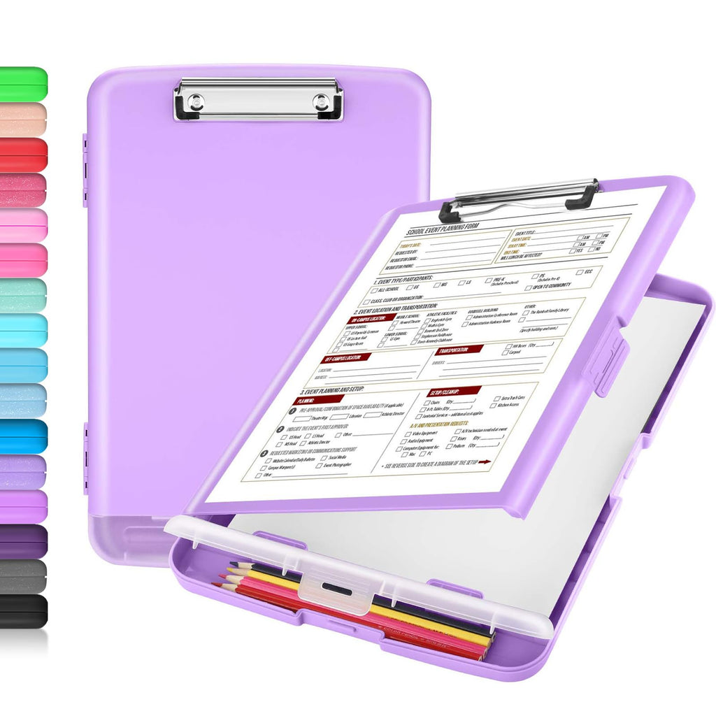 Buy now Sooez Clipboard with Storage, Clip Board 8.5 x 11 with Pen Holder, Plastic Organization Case Box for Letter Legal A4 Size Paper, Low Profile Clip, Nurses Teachers Must Haves, School & Office Supplies at indiglob india