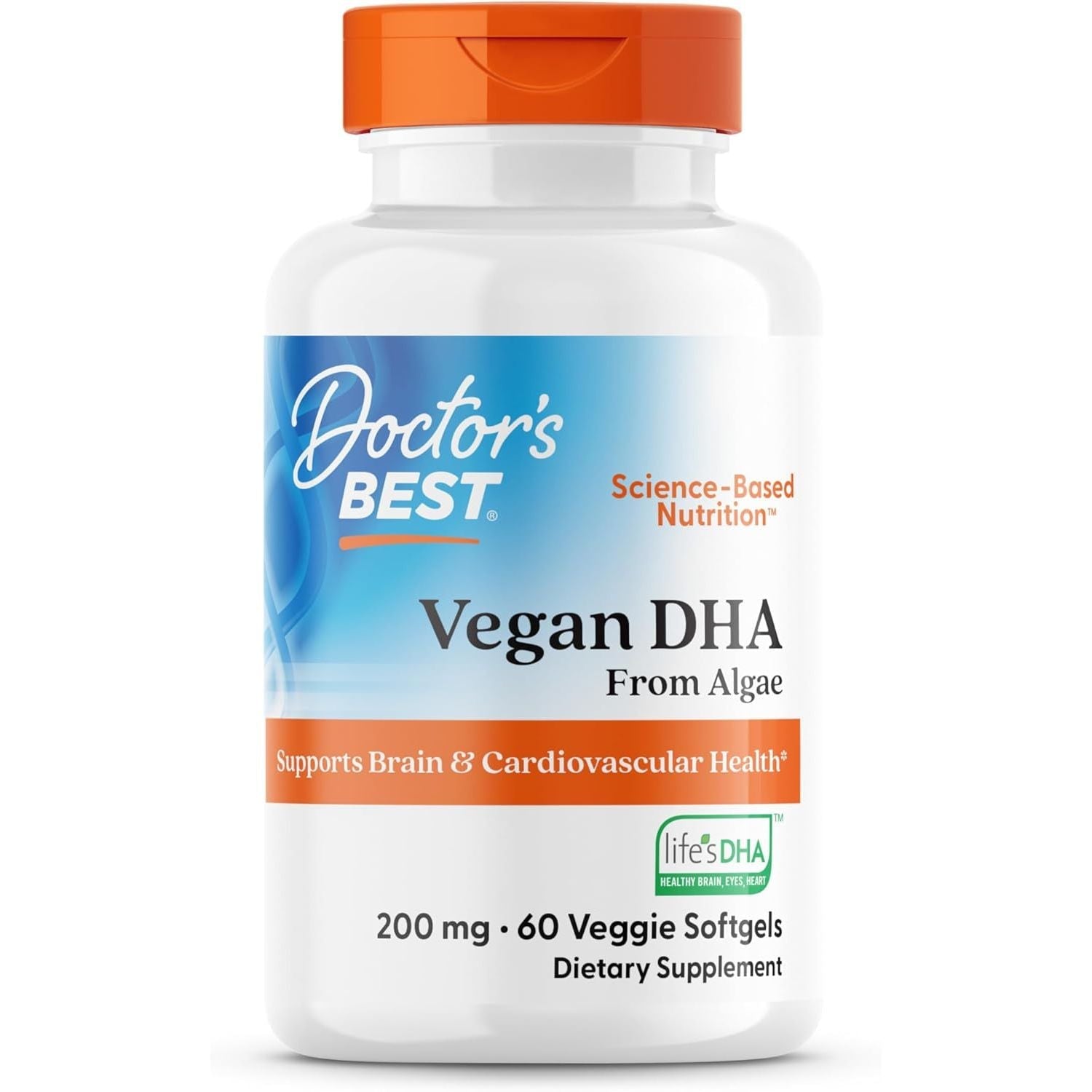 Buy now Doctors Best Vegan DHA from Algae, Supports Brain & Cardiovascular Health, Non-GMO, Gluten Free, Soy Free, Vegan 60 Veggie Softgels at indiglob india