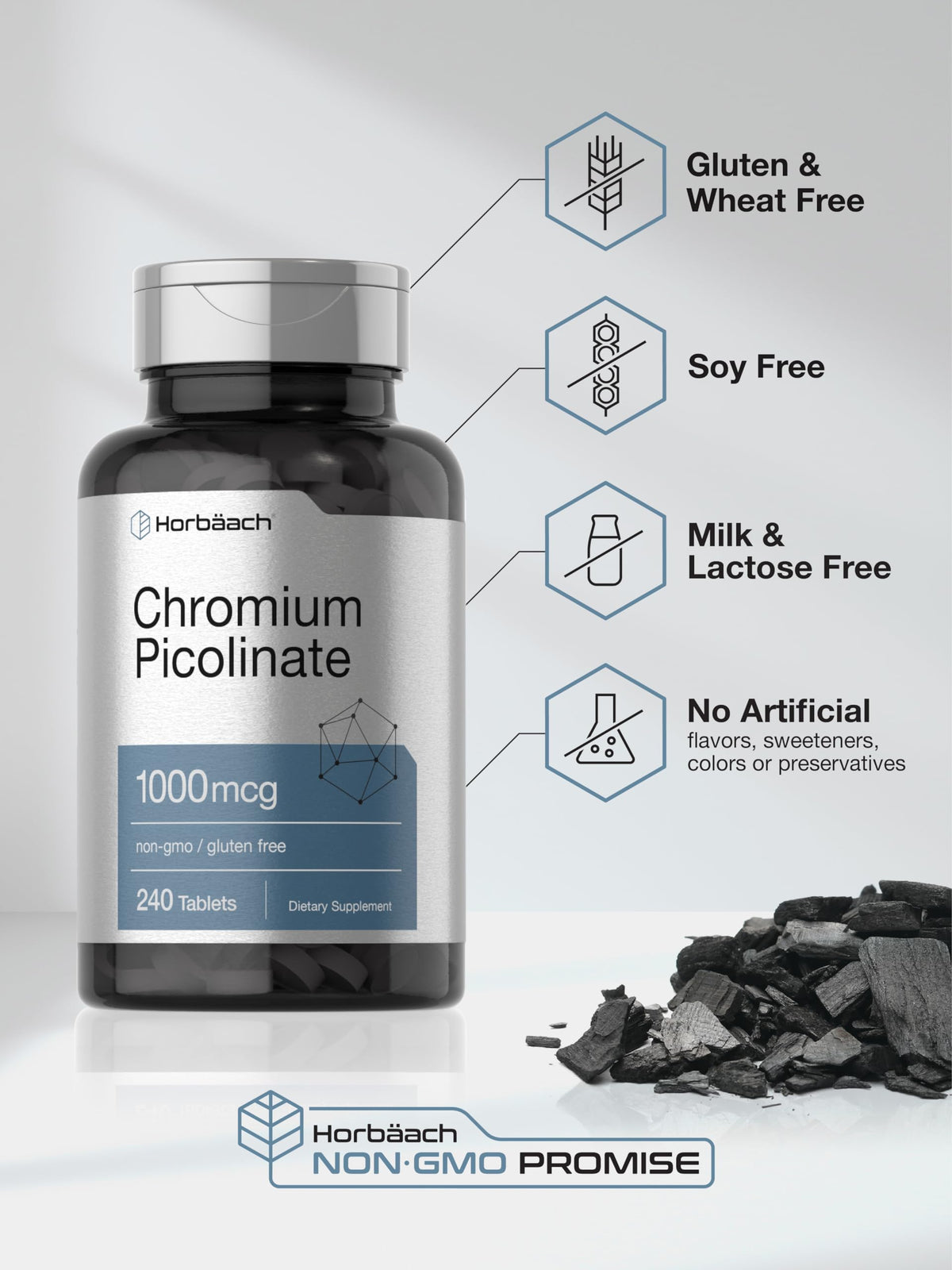 Horbäach Chromium Picolinate 1000mcg | 240 Tablets
