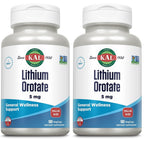 KAL Lithium Orotate 5 mg, 120 VegCaps | Mood & General Wellness Support, Highly Bioavailable Low Dose Lithium Supplement, 120 Servings, Vegan & Lab Verified