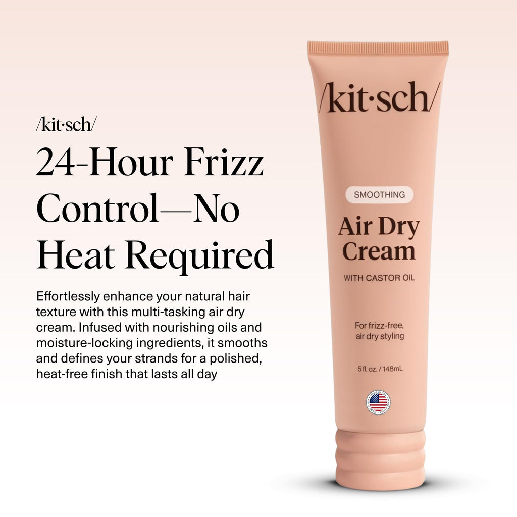 Buy now Kitsch Smoothing Air Dry Cream for Hair â€“ Frizz Control Hair Care Product with Castor Oil & Coconut Oil â€“ Weightless Styling Cream - Enhances Natural Texture Appearance | Ideal Gifts for Women â€“ 5 oz at indiglob india