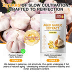 Odorless Aged Garlic Extract - 2-Year Aged Garlic Supplement for Heart Health & Immune Support - Natural Antioxidant Formula, Non-GMO, Gluten-Free - 300 Softgels (150-Day Supply)