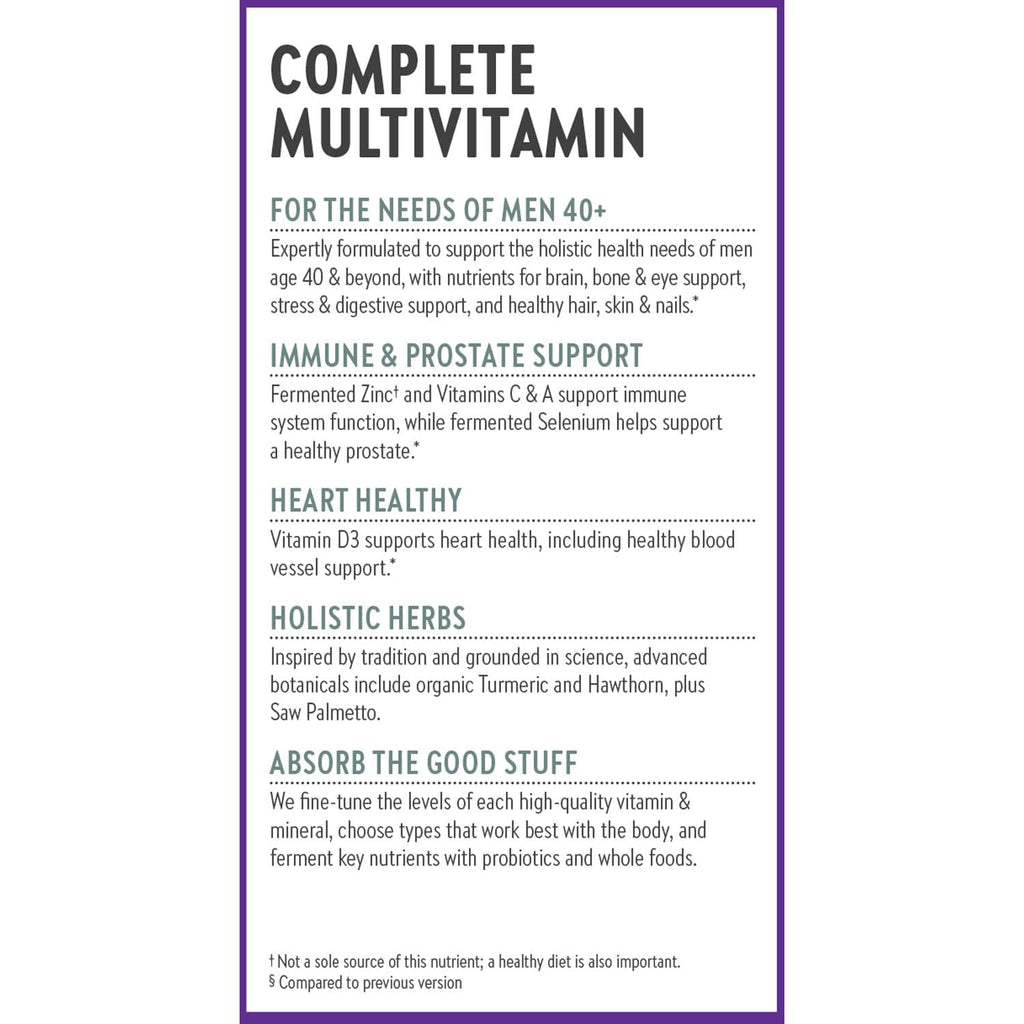 New Chapter Every Man's One Daily 40+ Multivitamin, 72 Tablets | Eyesight, Immune System, and Cellular Energy Support with Vitamin C and Saw Palmetto, Gluten Free and Vegetarian