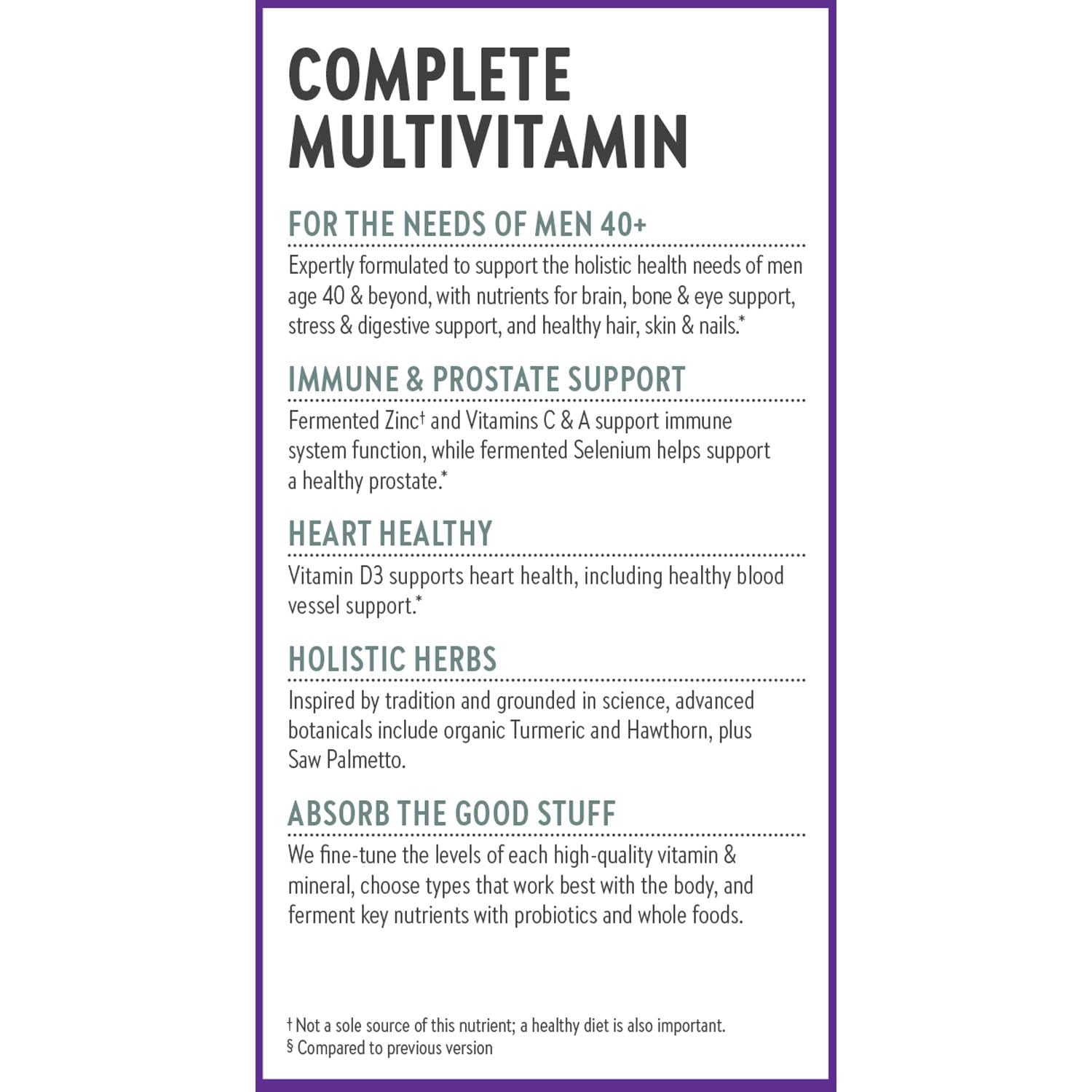 New Chapter Every Man's One Daily 40+ Multivitamin, 72 Tablets | Eyesight, Immune System, and Cellular Energy Support with Vitamin C and Saw Palmetto, Gluten Free and Vegetarian