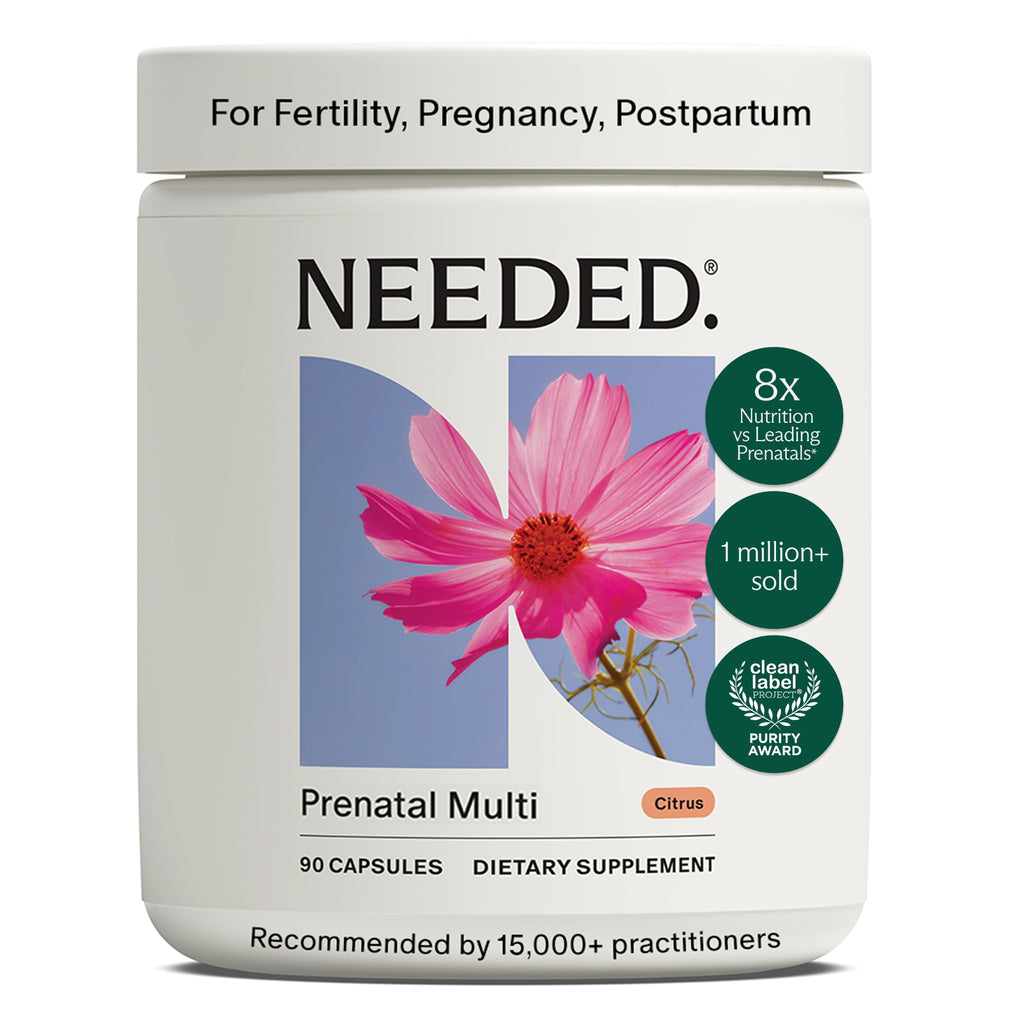 Needed. Multivitamin for Prenatal, Prenatal Multi Essentials Capsule | Pregnancy, Breastfeeding, Postpartum, Expertly-Formulated & Third-Party Tested, Citrus Scent Insert, 30-Day Supply