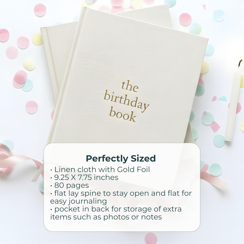 Duncan & Stone Hardcover Birthday Book & Baby Memory Album, 72 Pages