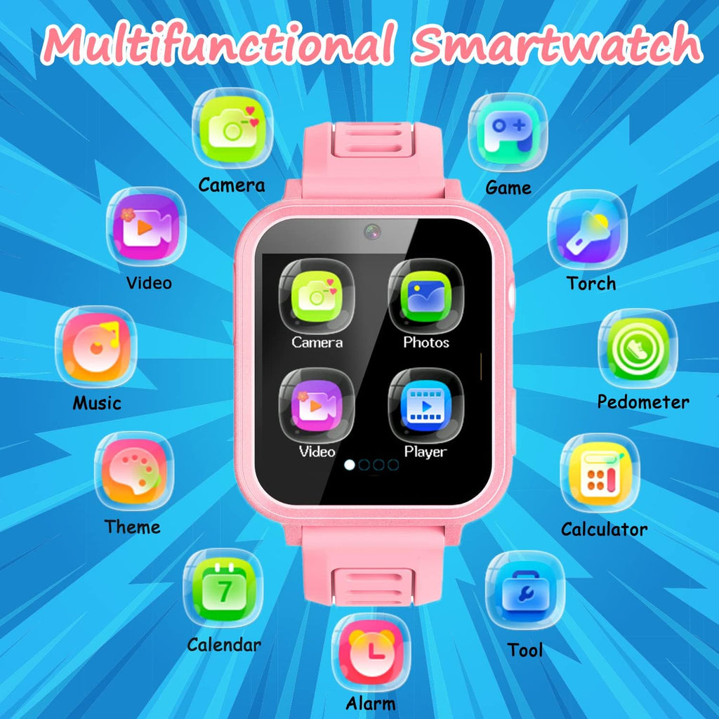 Buy now Smart Watch for Kids Gift for Girls Age 5-12, 1.54" Touch Screen Watch with HD Camera Video 39 Games Music Pedometer Flashlight Alarm Clock, Gifts for 7 8 9 10 Year Old Girls Boys at indiglob india