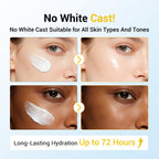No Cast Moisturizing Sunscreen SPF50 PA++++ Collagen Facial Sunscreen Korean Sunscreen with Hyaluronic Acid, Oil Free, No White Cast Natural Sunscreen for All Sensitive Skin Type