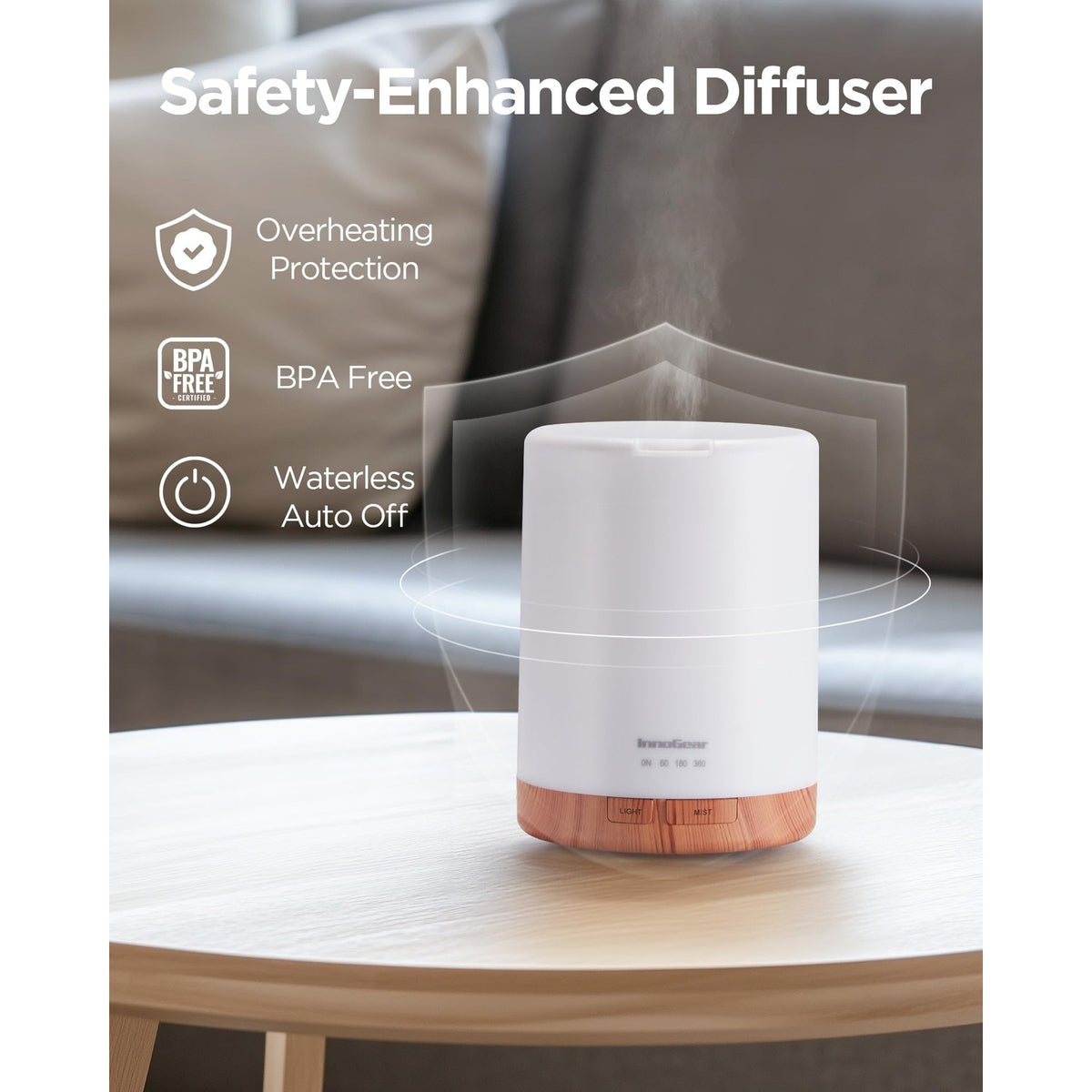 InnoGear 300ml Aromatherapy Essential Oil Diffuser 8 Oils Gift Set