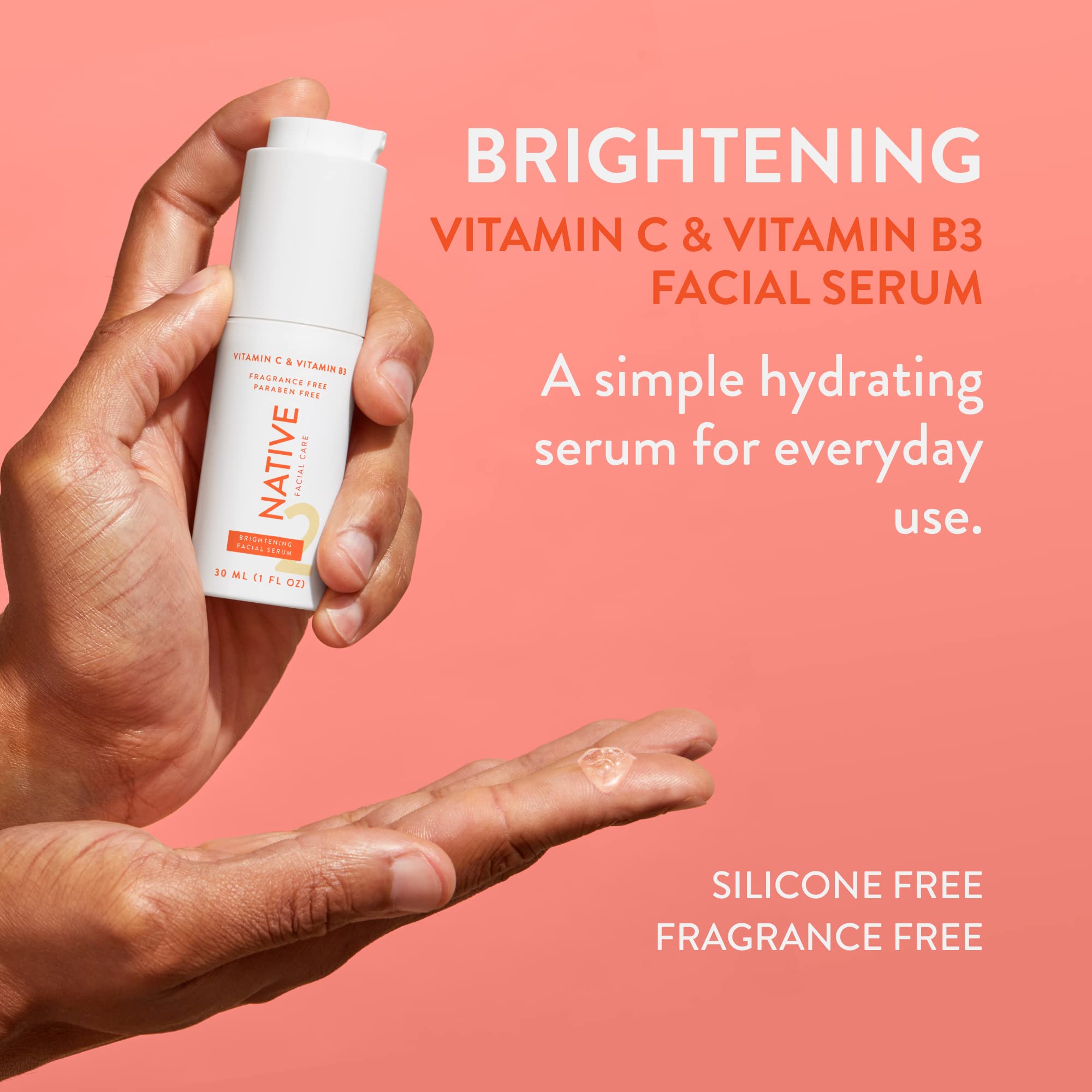 Buy now Native Brightening Facial Serum Contains Naturally Derived Ingredients | Hydrating Serum with Vitamin C and Niacinamide, Vitamin B3, Revitalize and Repair Your Skin, Fragrance-Free, 30ml, 1 fl oz at indiglob india