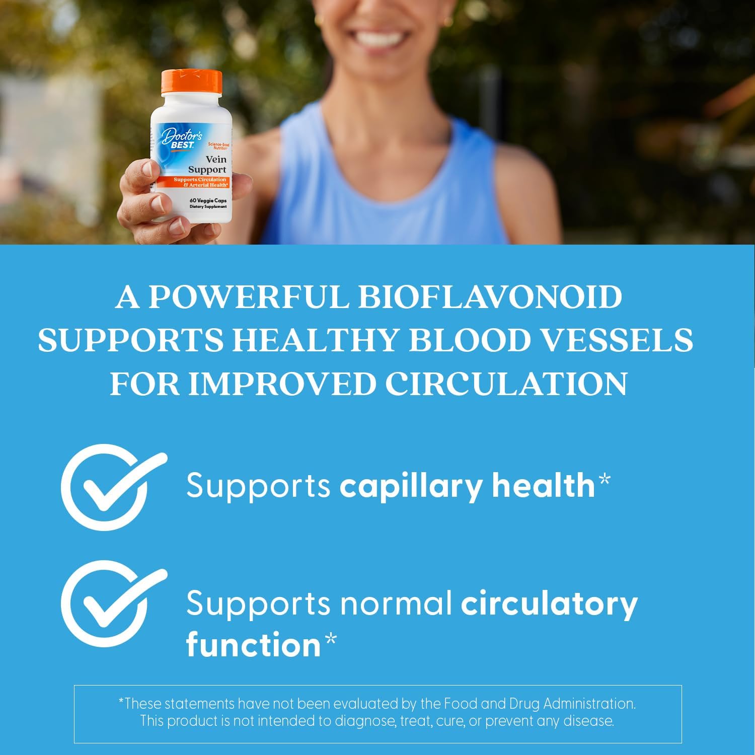 Buy now Doctors Best Vein Support, Supports Circulation & Arterial Health, Non-GMO, Gluten Free, Soy Free, Vegan 60 Veggie Caps at indiglob india