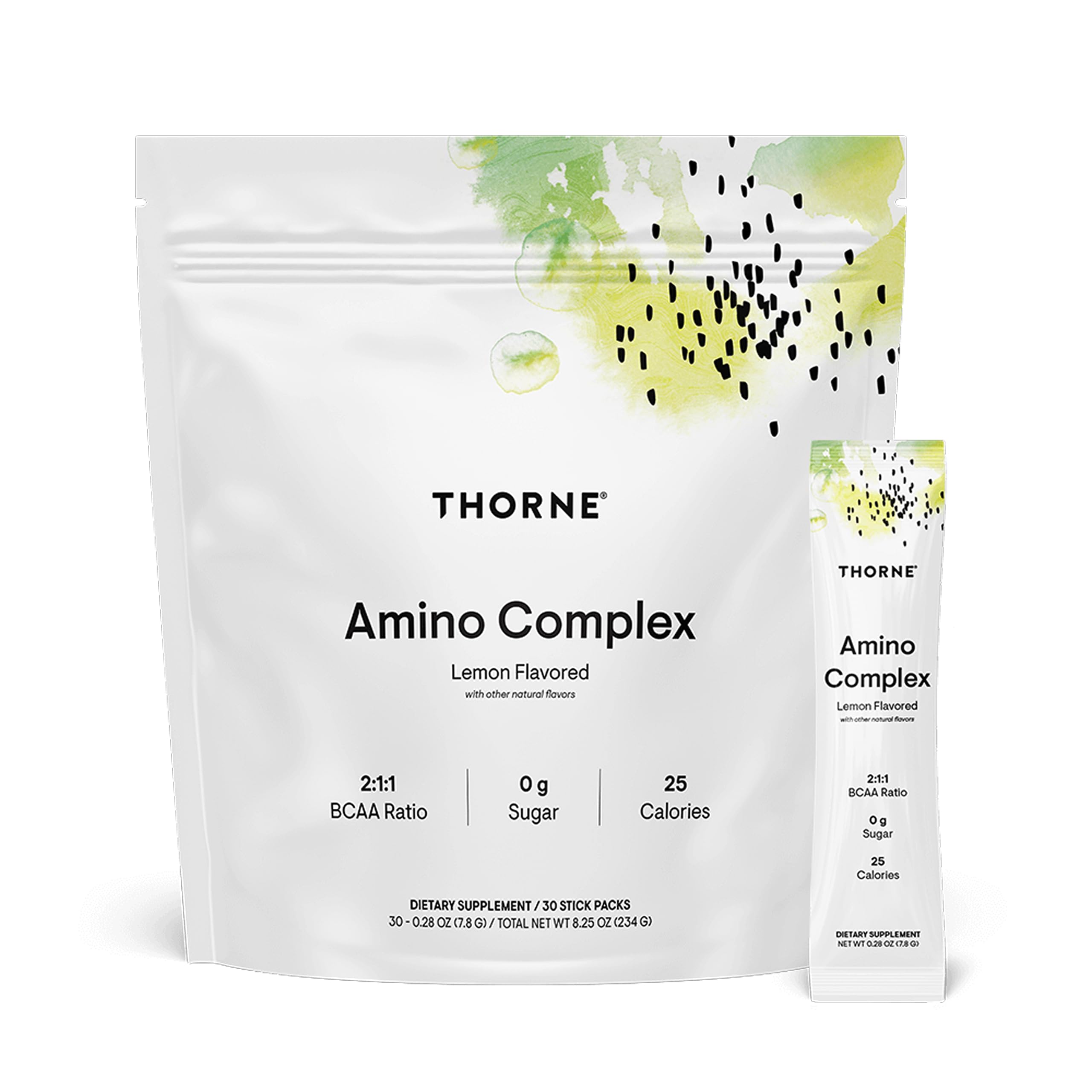 THORNE Amino Complex, Clinically Validated EAA & BCAA Powder, 30 Servings | Supports Lean Muscle Mass & Exercise Recovery*, for Pre or Post-Workout, Lemon, Dairy-Free, NSF Certified for Sport