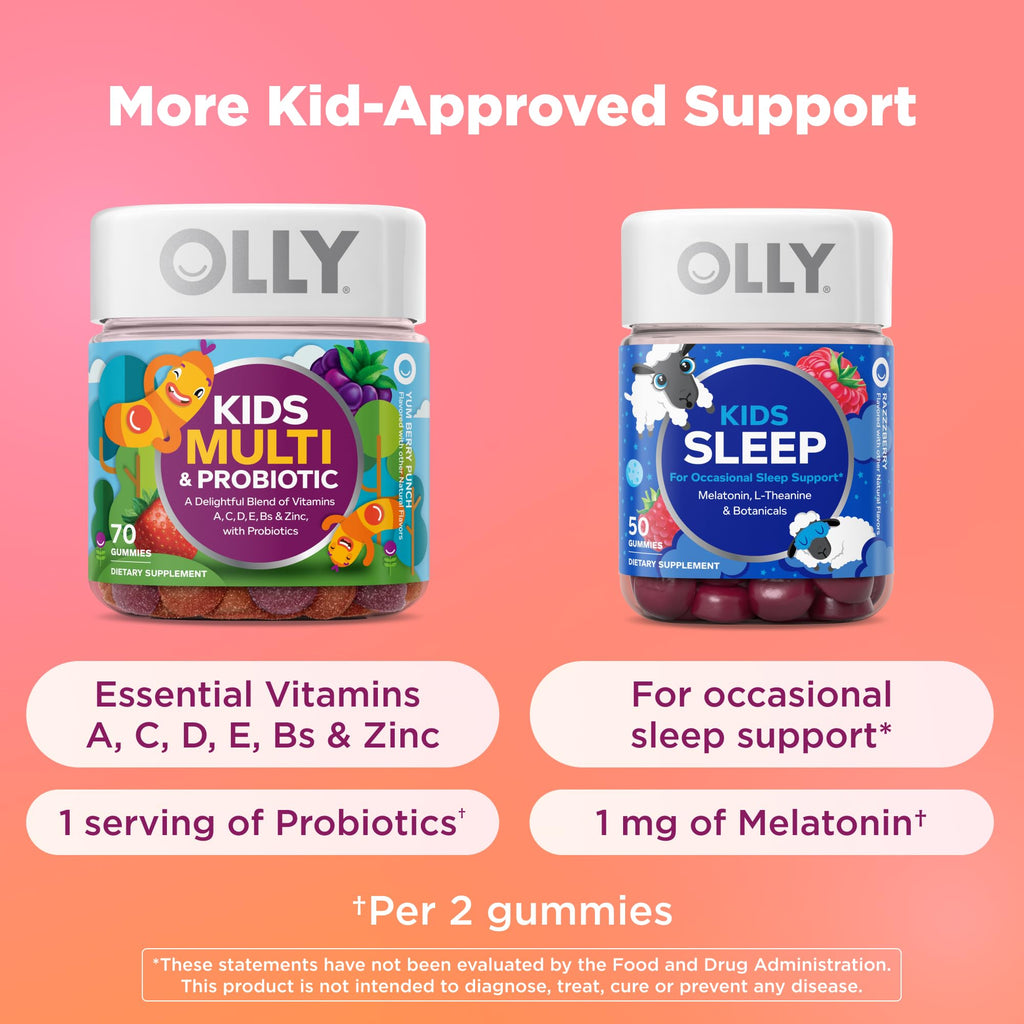 OLLY Kids Friendly Fiber Gummy, Digestion Support* Dietary Fiber - 50 Count