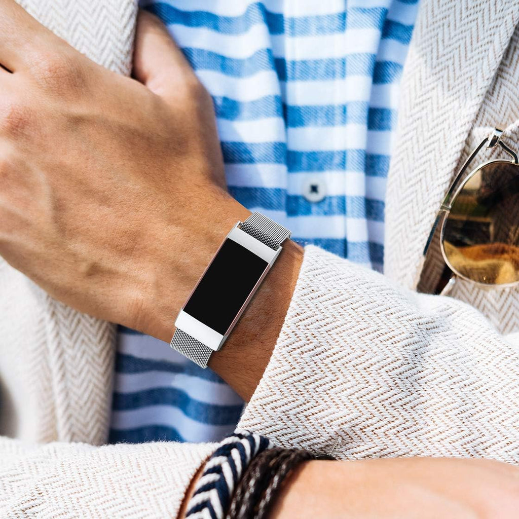 Buy now ZWGKKYGYH Metal Bands Compatible with Fitbit Charge 4/Charge 3/Charge 3 SE, Stainless Steel Mesh Band Replacement Accessories Bracelet Strap for Women Men, Silver Small at indiglob india
