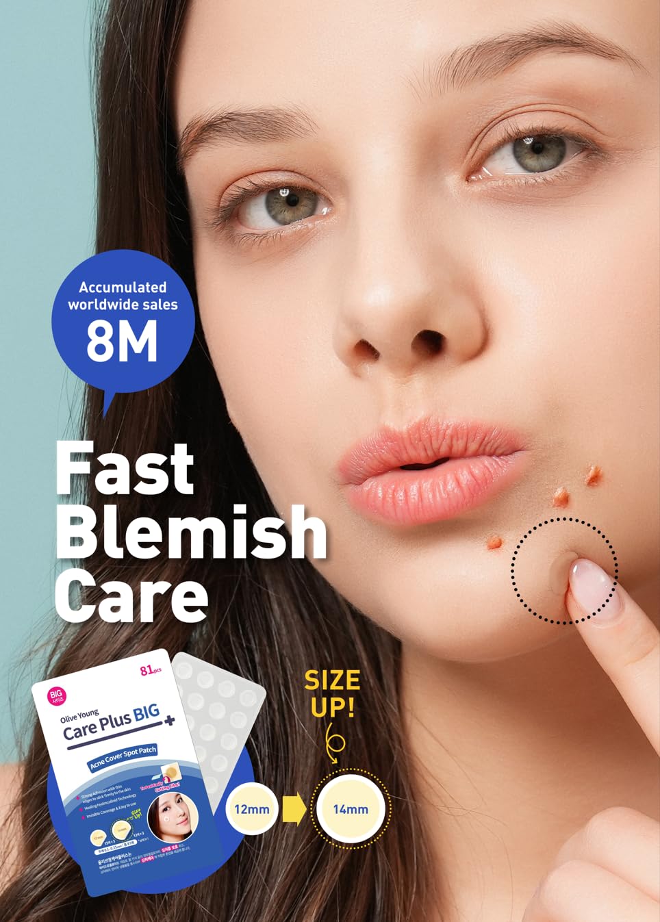 Buy now OLIVE YOUNG Care Plus Spot Patch Big (81 Count) | Hydrocolloid Patch, Spot Stickers for Acne Pimple and Zits at indiglob india