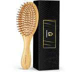 GAINWELL Hair Brush for Hair Growth, Bamboo Bristles Detangling Wooden Paddle Hair Brush for Massaging Scalp, All Hair Types Women Men Kids, Ergonomic Handle, Pointed Bristle