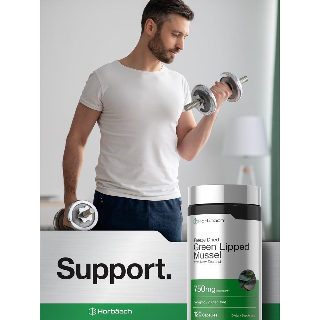 Horbäach Green Lipped Mussel |120 Capsules | from New Zealand | Premium Freeze Dried Mussel Powder | Non-GMO and Gluten Free