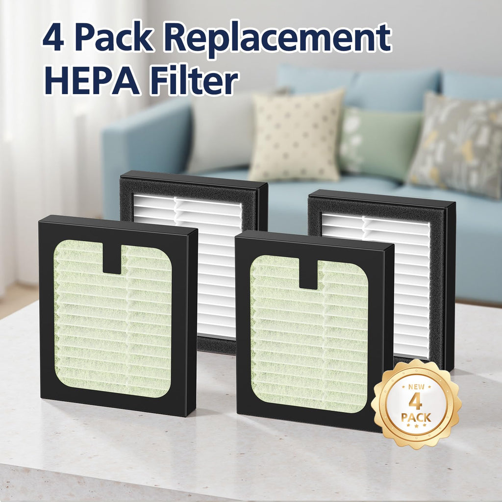 4 Pack HEPA Filter Replacement for Baby Brezza Baby Bottle Washer Pro