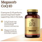 Buy now Solgar Megasorb CoQ-10 200 mg, 60 Softgels - Supports Heart & Brain Function - Coenzyme Q10 Supplement - Enhanced Absorption - Gluten Free, Dairy Free - 60 Servings at indiglob india