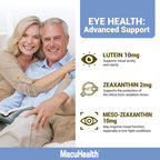 Macuhealth Plus+ Eye Vitamin Supplement for Adults - Lutein & Zeaxanthin | 90 days Supply, Carotenoid Formula, Unflavored Softgels, Meso-Zeaxanthin with Vitamin C & E, Zinc, Balanced carotenoids