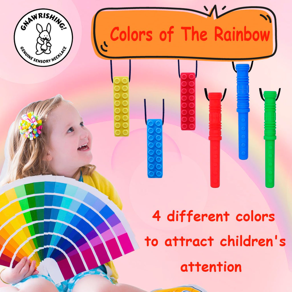 6 Pack Chew Necklaces for Sensory Kids, Chewy Toys for Kids Autism ADHD
