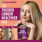 Hair Growth Vitamins for Women | Biotin 10,000mcg, Collagen, Patented OptiMSM®, goMCT®, Saw Palmetto | Naturally Supports Stronger & Healthier Hair, Skin and Nails |Non GMO + Made in USA|60 Day Supply