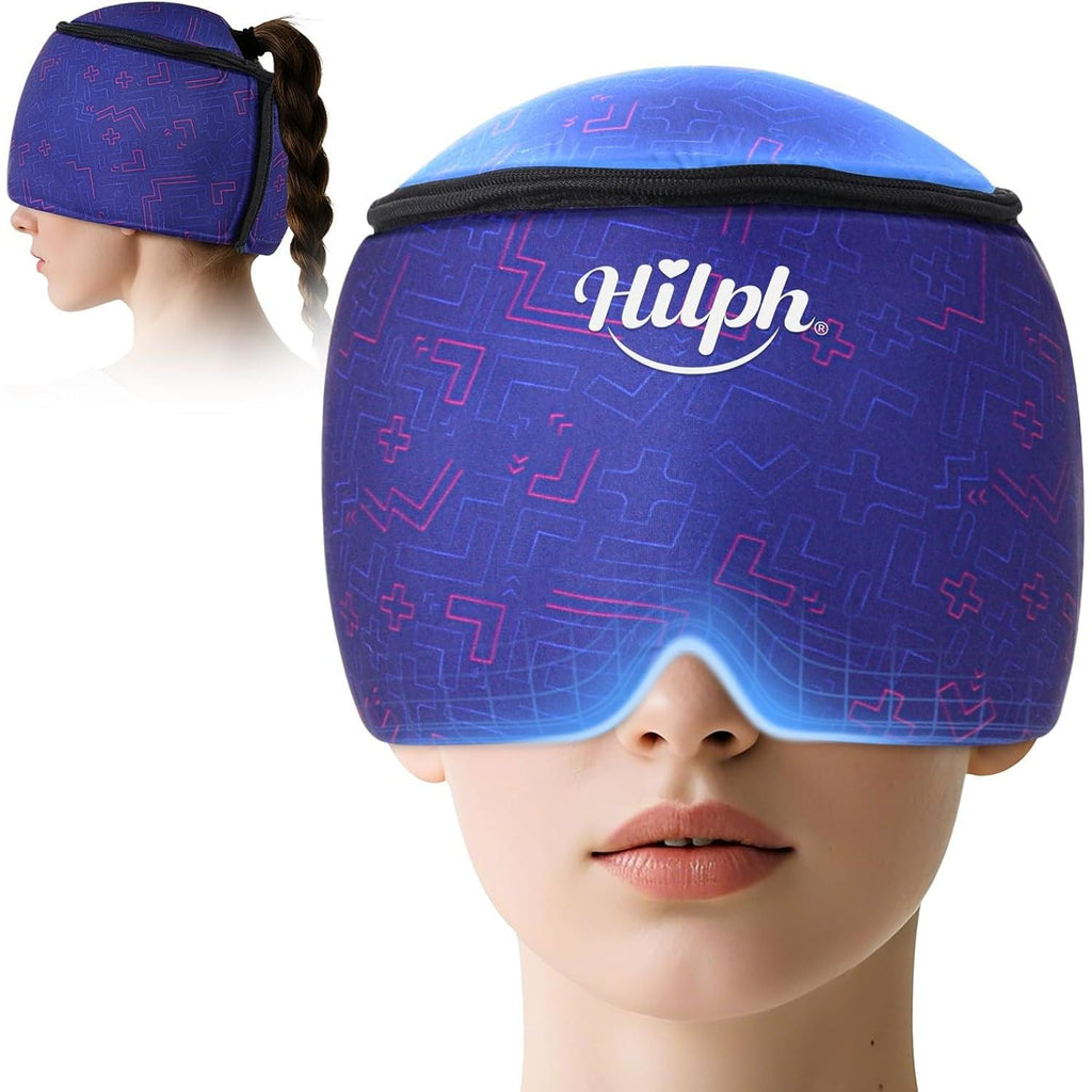 Buy now Hilph Cold Cap for Chemotherapy Patients, Stress Relief Hat, Ice Caps for Chemo with Top Coverage, Cold Hats for Head Discomfort, Adjustable Migraine Headache Relief Ice Pack for Women and Men, Blue Blue (One-piece wearable) Upgrade Soft Solid Gel at indiglob india