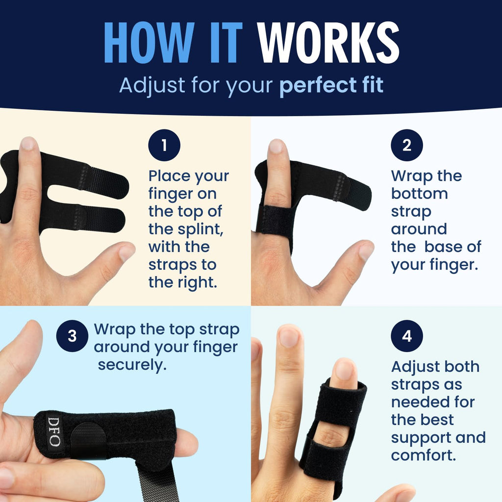 Buy now Dr. Frederick's Original Trigger Finger Splint - 2 ct - Mallet Splint & Brace for Arthritis, Injury, & Sprain - Fits Index, Middle, & Ring Fingers - Adjustable for All-Day Comfort - Doctor-Developed at indiglob india
