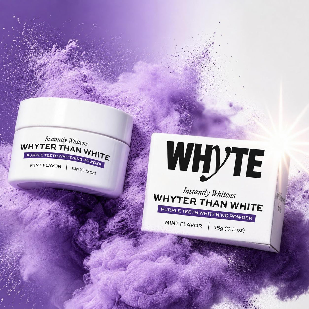 Whyte Professional Purple Teeth Whitening Powder - Mint Flavor