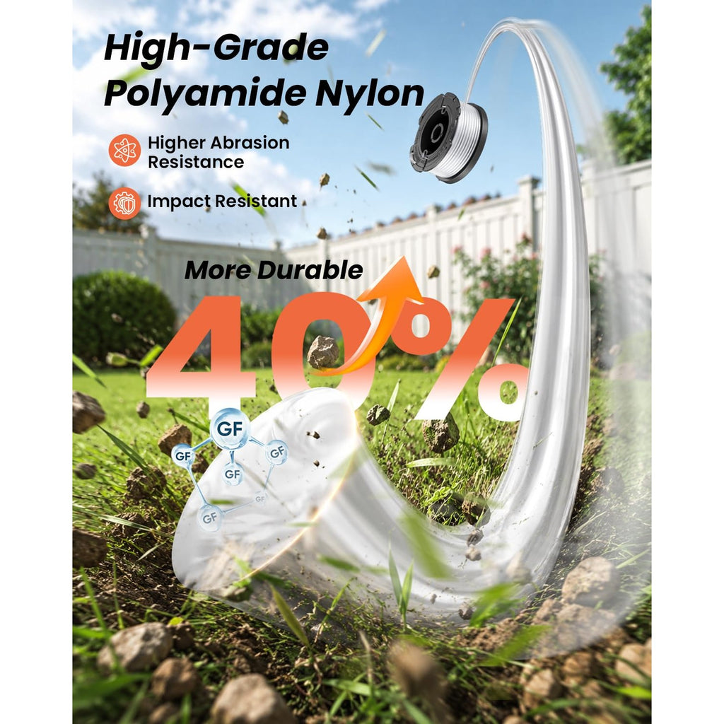 Weed Eater String Compatible with Black+Decker, AF-100 0.065" Weed Wacker String Refill 360ft Automatic Feed String Trimmer Replacement Line Spool for Black&Decker (12Spools + 3Caps+3Springs)